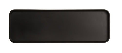 Cal-Mil 22025-618-13 Rectangular Melamine Dinner Plate - 18" x 6", Black-cityfoodequipment.com