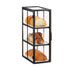 Cal-Mil 22030-13 3 Tier Bread Display Case w/ Swing Door - 13 3/4"W x 7"W x 20 1/2"H, Acrylic/Steel, Black-cityfoodequipment.com