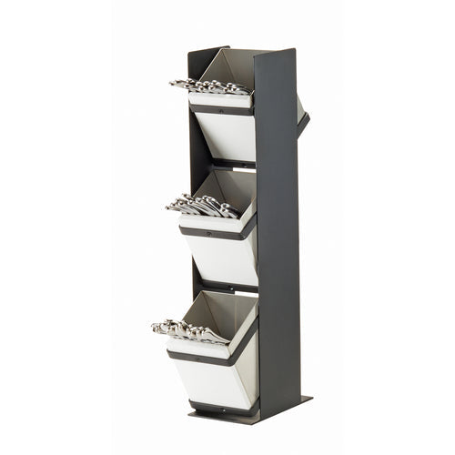 Cal-Mil 22048-13 3 Tier Flatware Holder - 7"W x 4 1/2"D x 21"H, Stainless Steel-cityfoodequipment.com