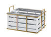 Cal-Mil 22085-10-15 Ice Housing w/ Clear Plastic Ice Pan - 13 3/4" x 11" x 6 3/4"H, Wire Frame, White/Gold-cityfoodequipment.com