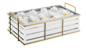 Cal-Mil 22085-12-15 Ice Housing w/ Clear Plastic Ice Pan - 22" x 13 1/2" x 6 3/4"H, Wire Frame, White/Gold-cityfoodequipment.com