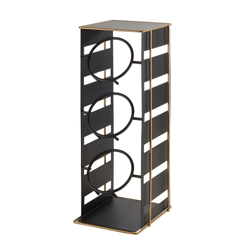 Cal-Mil 22086-90 3 Tier Cylinder Display - 7"W x 7 1/2"D x 18 1/2"H, Metal, Black/Gold-cityfoodequipment.com