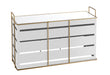 Cal-Mil 22087-13-15 Rectangular Empire Riser - 20 1/2" x 7" x 13"H, Metal, White/Gold-cityfoodequipment.com