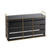 Cal-Mil 22087-13-90 Rectangular Empire Riser - 20 1/2"L x 7"W x 13"H, Metal, Black/Gold-cityfoodequipment.com