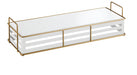 Cal-Mil 22087-5-15 Rectangular Empire Riser - 20 1/2" x 7" x 5"H, Metal, White/Gold-cityfoodequipment.com