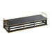 Cal-Mil 22087-5-90 Rectangular Empire Riser - 20 1/2"L x 7"W x 5"H, Metal, Black/Gold-cityfoodequipment.com