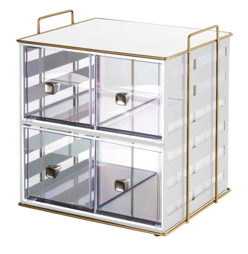 Cal-Mil 22088-15 4 Drawer Bread Display Case - 13" x 11 1/4" x 13 1/4"H, Acrylic/Steel, White-cityfoodequipment.com
