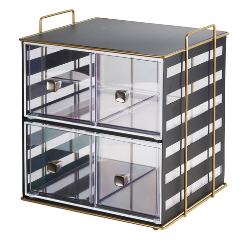 Cal-Mil 22088-90 4 Drawer Bread Display Case - 13"W x 11 1/4"D x 13 1/4"H, Acrylic/Steel, Black-cityfoodequipment.com
