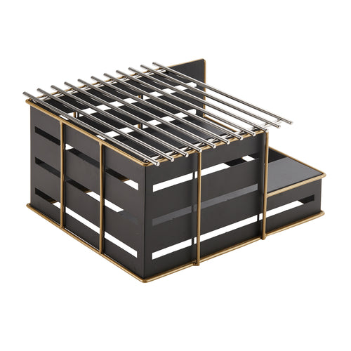Cal-Mil 22089-90 Butane Stove Frame - 14 1/4"W x 13"D x 7 1/4"H, Steel, Black-cityfoodequipment.com