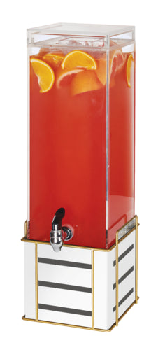 Cal-Mil 22090-3-15 3 gal Beverage Dispenser w/ Ice Chamber - Acrylic Container, White Steel Base-cityfoodequipment.com