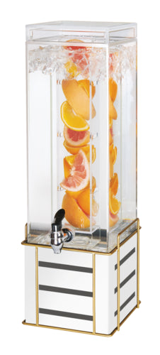 Cal-Mil 22090-3INF-15 3 gal Beverage Dispenser w/ Infusion Chamber - Acrylic Container, White Steel Base-cityfoodequipment.com
