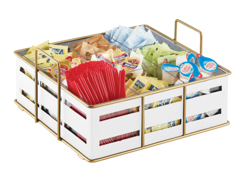 Cal-Mil 22093-15 Condiment Organizer w/ (9) Bins, 11 3/4" x 11 1/2" x 6"H, White-cityfoodequipment.com