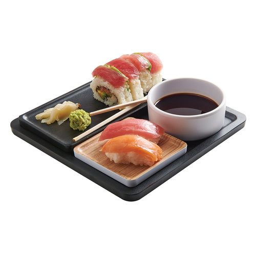Cal-Mil 22099-13 9" Melamine Serving Tray, Black-cityfoodequipment.com