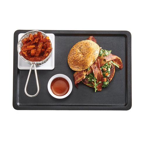 Cal-Mil 22100-13 13" Melamine Serving Tray, Black-cityfoodequipment.com