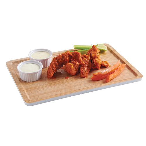 Cal-Mil 22100-91 13" Melamine Serving Tray, Natural Wood-cityfoodequipment.com