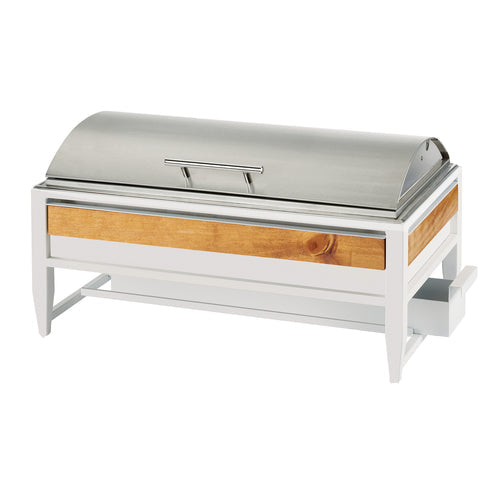 Cal-Mil 22113-15 Full Size Chafer w/ Hinged Lid - 22 1/4"W x 14 1/4"D x 12 1/2"H, White-cityfoodequipment.com