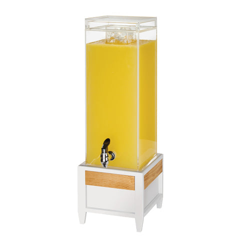 Cal-Mil 22117-3-15 3 gal Beverage Dispenser w/ Ice Chamber - Plastic Container, White Metal Base-cityfoodequipment.com