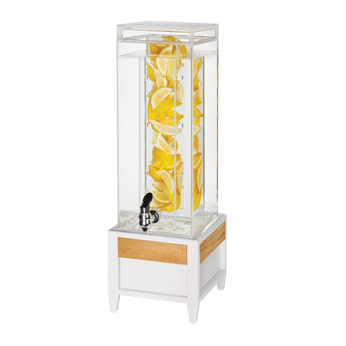 Cal-Mil 22117-3INF-15 3 gal Beverage Dispenser w/ Infusion Chamber - Plastic Container, White Metal Base-cityfoodequipment.com