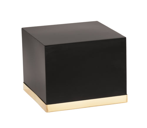 Cal-Mil 22127-11-116 14" Square Cube Riser - 11"H, Metal, Black/Gold-cityfoodequipment.com