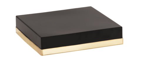 Cal-Mil 22127-3-116 14" Square Cube Riser - 3"H, Metal, Black/Gold-cityfoodequipment.com