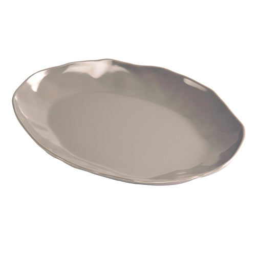 Cal-Mil 22306-912-102 12" x 9" Oval Marin Platter - Melamine, Ash Gray-cityfoodequipment.com