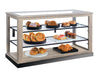 Cal-Mil 22322-110 3 Tier Dual Service Pastry Display Case - 44"W x 19 1/2"D x 12 1/2"H, Pine Wood, Gray Wash-cityfoodequipment.com