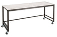 Cal-Mil 22340-72-15 Merchandising Table w/ White Top & Metal Frame - 72"W x 24"D x 34"H-cityfoodequipment.com