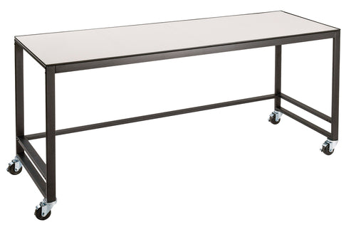 Cal-Mil 22340-72-15 Merchandising Table w/ White Top & Metal Frame - 72"W x 24"D x 34"H-cityfoodequipment.com