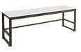 Cal-Mil 22341-64-15 2 Tier Merchandising Table w/ White Top & Metal Frame - 64 1/2"W x 18"D x 24 1/4"H-cityfoodequipment.com
