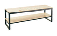Cal-Mil 22341-64-71 2 Tier Merchandising Table w/ Maple Top & Metal Frame - 64 1/2"W x 18"D x 24 1/4"H-cityfoodequipment.com