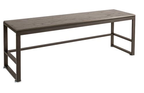 Cal-Mil 22341-64-83 2 Tier Ashwood Merchandising Table w/ Gray Oak Top & Metal Frame - 64 1/2"W x 18"D x 24 1/4"H-cityfoodequipment.com