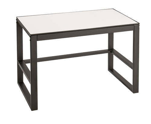 Cal-Mil 22342-32-15 2 Tier Merchandising Table w/ White Top & Metal Frame - 32"W x 18"D x 24 1/4"H-cityfoodequipment.com