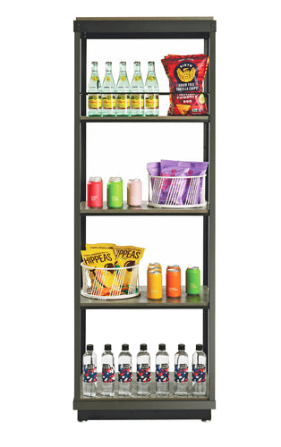 Cal-Mil 22343-5-99 5 Tier Madera Merchandising Cart w/ Rustic Pine Shelves & Metal Frame - 24"W x 16"D x 72"H-cityfoodequipment.com