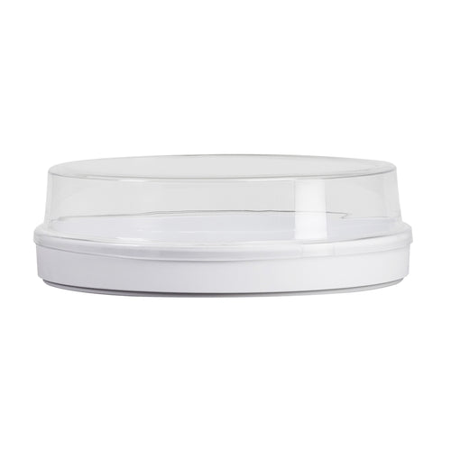 Cal-Mil 22346-8-12 8" Round Cover w/ Vent Hole for 22017-8 - Plastic, Clear-cityfoodequipment.com