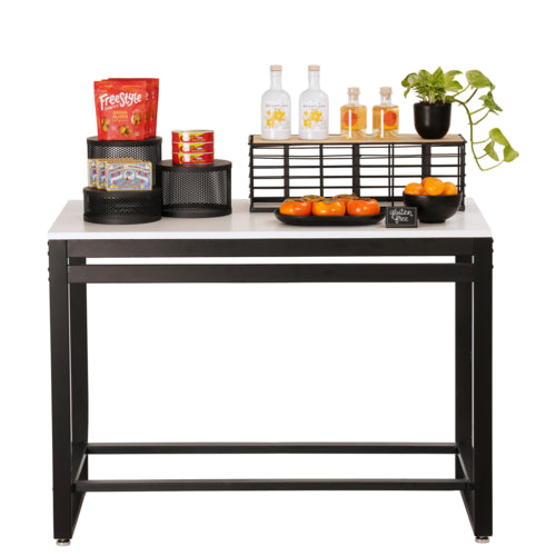 Cal-Mil 22348-42-15 Merchandising Table w/ White Top & Metal Frame - 42"W x 24"D x 29 3/4"H-cityfoodequipment.com
