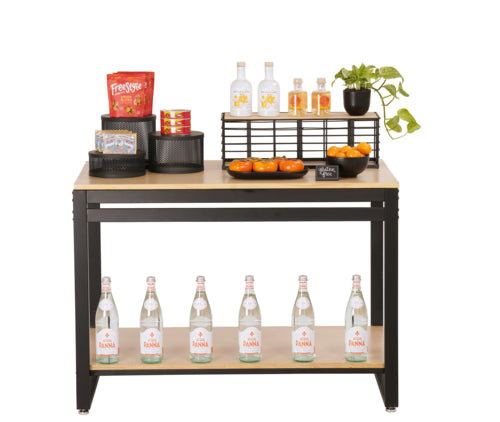 Cal-Mil 22348-42-71 Merchandising Table w/ Blonde Top & Metal Frame - 42"W x 24"D x 29 3/4"H-cityfoodequipment.com