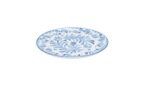 Cal-Mil 22351-7-104 7" Round Melamine Dinner Plate, White/Blue-cityfoodequipment.com