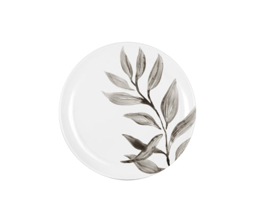 Cal-Mil 22351-7-118 7" Round Melamine Dinner Plate, White/Black-cityfoodequipment.com