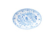 Cal-Mil 22352-11-104 10 3/4" x 7 3/4" Oval Platter - Melamine, White/Blue-cityfoodequipment.com