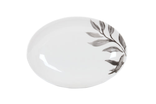 Cal-Mil 22352-11-118 10 3/4" x 7 3/4" Oval Pacifica Platter - Melamine, Black-cityfoodequipment.com