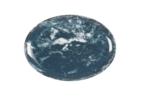 Cal-Mil 22352-11-119 10 3/4" x 7 3/4" Oval Pacifica Platter - Melamine, Blue-cityfoodequipment.com