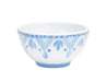 Cal-Mil 22354-4-104 8 oz Round Melamine Bowl, White/Blue-cityfoodequipment.com