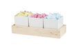 Cal-Mil 22376-3-71 Rectangular 3 Compartment Condiment Jar Display - White/Beige-cityfoodequipment.com