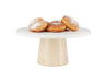 Cal-Mil 22378-125-71 12" Round Cake Stand w/ White Corian Plate - 5"H, Maple Wood Base-cityfoodequipment.com