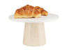 Cal-Mil 22378-127-71 12" Round Cake Stand w/ White Corian Plate - 7"H, Maple Wood Base-cityfoodequipment.com