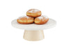 Cal-Mil 22378-93-71 9" Round Cake Stand w/ White Corian Plate - 3 1/2"H, Maple Wood Base-cityfoodequipment.com