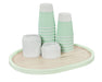 Cal-Mil 22379-1316-107 Oval Serving Tray - 13" x 16", Blonde Maple w/ Matcha Rim-cityfoodequipment.com