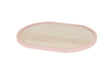Cal-Mil 22379-1622-108 Oval Serving Tray - 16" x 22", Blonde Maple w/ Blush Rim-cityfoodequipment.com