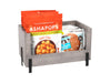 Cal-Mil 22407-12-110 Rectangular Stacking Display Bin - 12"W x 6"D x 7"H, Gray Washed Pine Wood/Black Metal Accents-cityfoodequipment.com