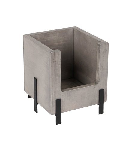 Cal-Mil 22407-6-110 Stacking Display Bin - 6"W x 6"D x 7"H, Gray Washed Pine Wood/Black Metal Accents-cityfoodequipment.com